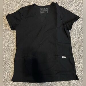 Figs Black Scrub Top